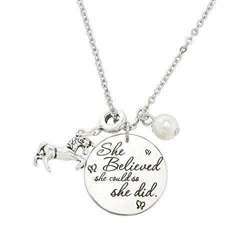 She Believed She Could So She Did Inspirational Jewelry Necklace